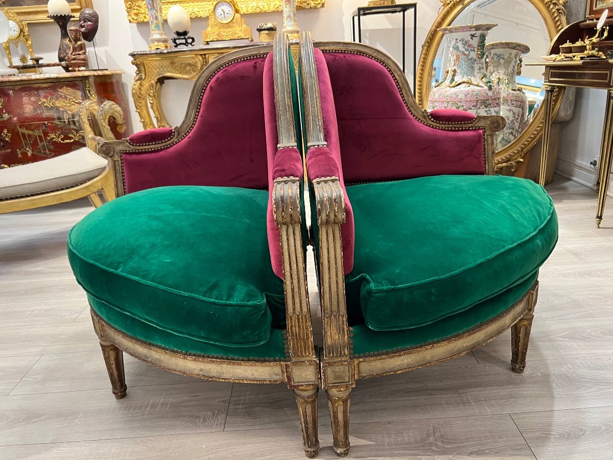 Large Pair Of Free Confident Armchairs, Louis XVI-photo-3