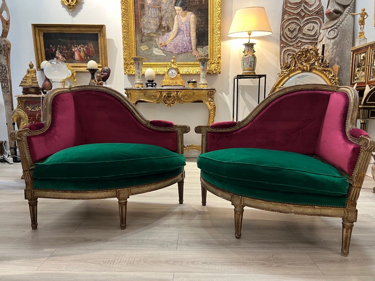 Large Pair Of Free Confident Armchairs, Louis XVI