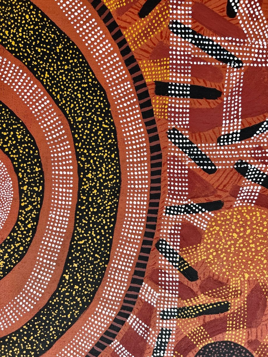 Peinture Aborigène : Nina Puruntatameri , îles Tiwi-photo-2