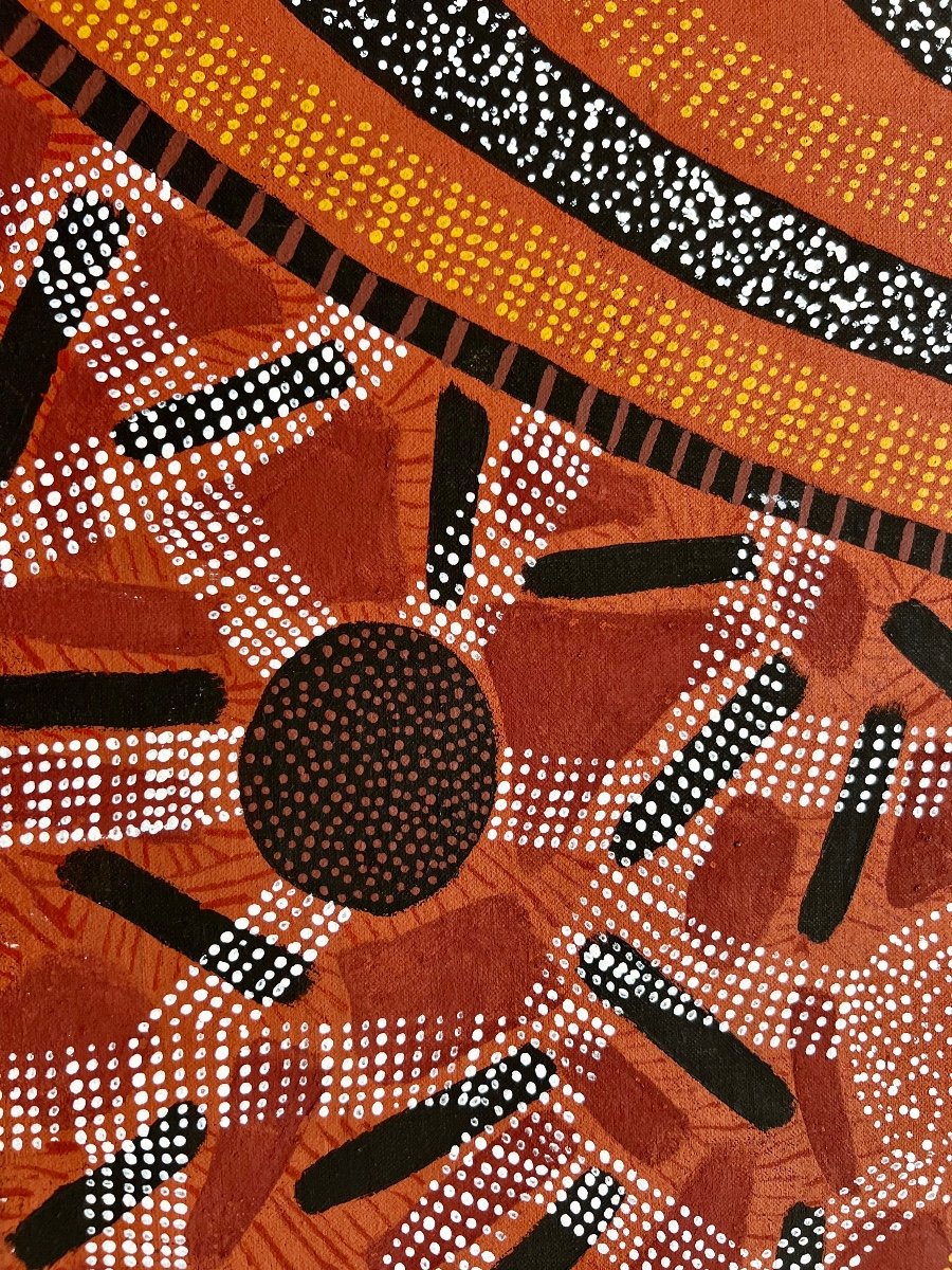 Peinture Aborigène : Nina Puruntatameri , îles Tiwi-photo-4