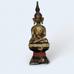 Buddha In Lacquered Wood From Laos, 19century,