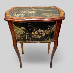 Small Side Furniture In Marquetry And Coromandel Lacquer, 19th Century 