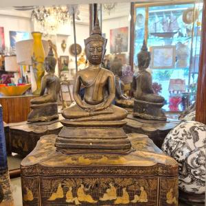 Gilded Bronze Seated Buddha, Dhyani Mudra, Ayutthaya, Thailand, 19th Century