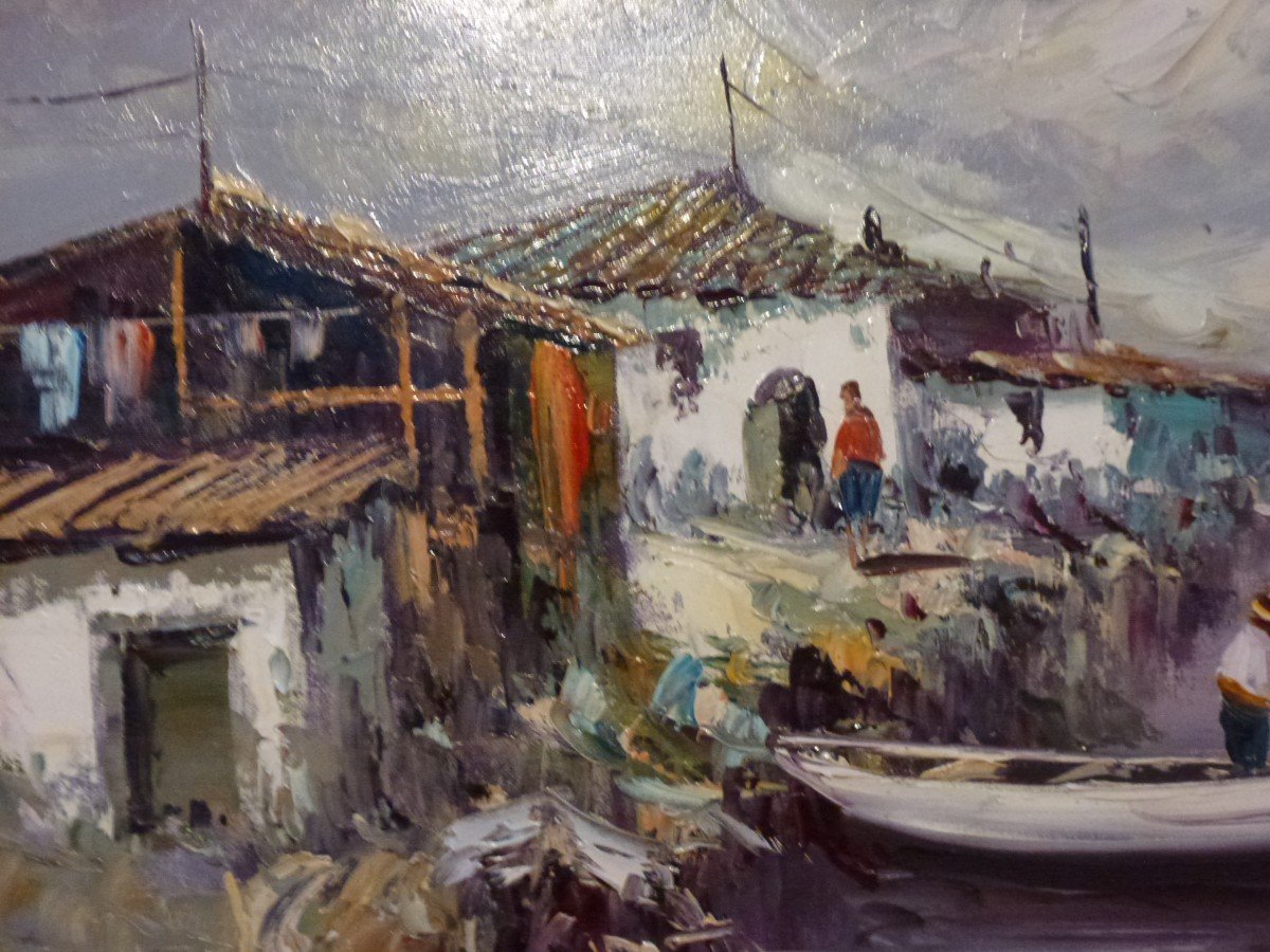 Alfred Sisquella (1900 - 1964) - Huile Sur Toile - Paysage Lacustre -photo-2