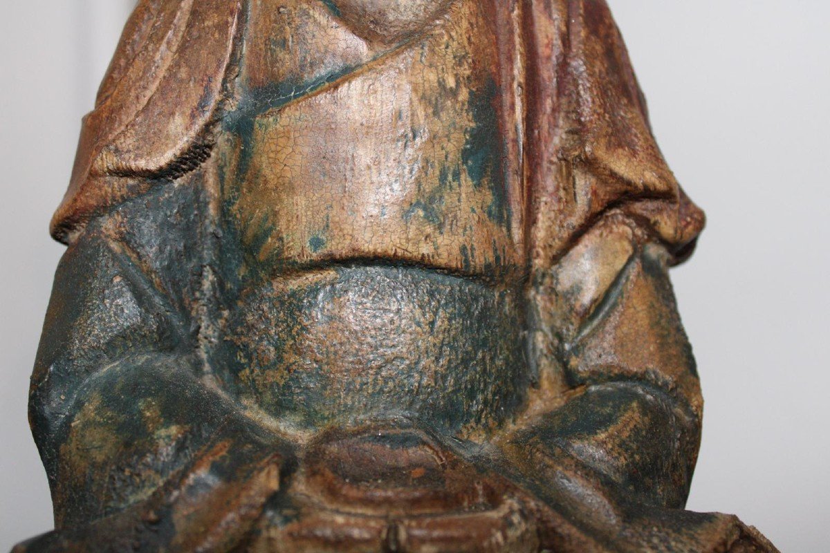 Buddha China Carved Wood Early 20th Century Asian Art-photo-2
