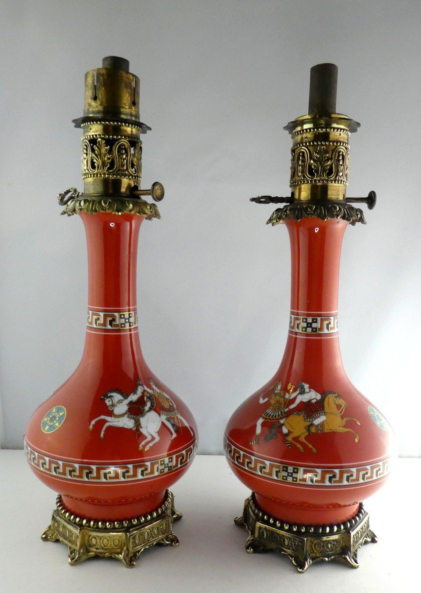 Museum: Samuel Alcock For Hill Pottery: Pair Of Amazon Lamps, 1860-photo-3