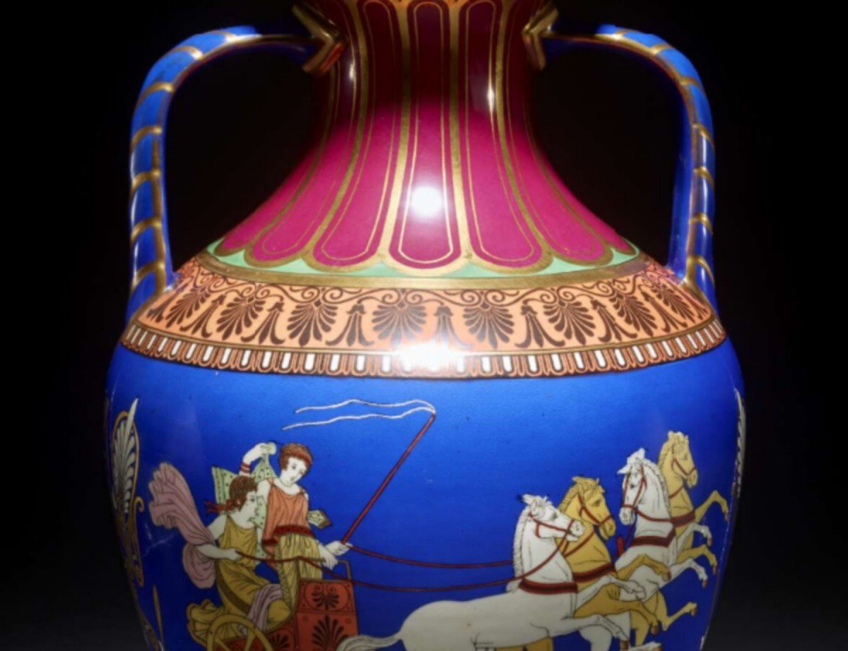 Musée : Samuel Alcock For Hill Pottery: Paire De Lampes Aux Amazones, 1860-photo-4