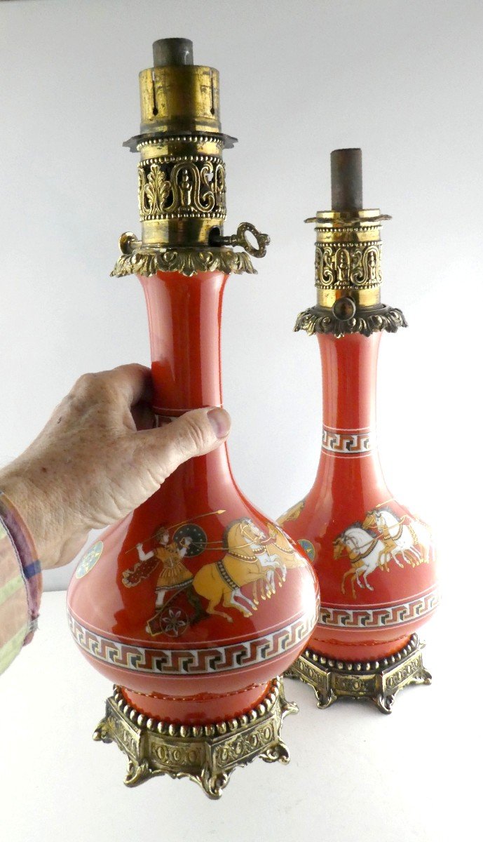 Museum: Samuel Alcock For Hill Pottery: Pair Of Amazon Lamps, 1860