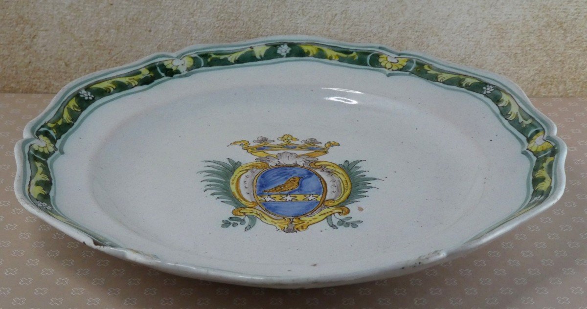 Assiette De Prestige Armoriée, Piatto In Maiolica Cerreto Sannita. -photo-2