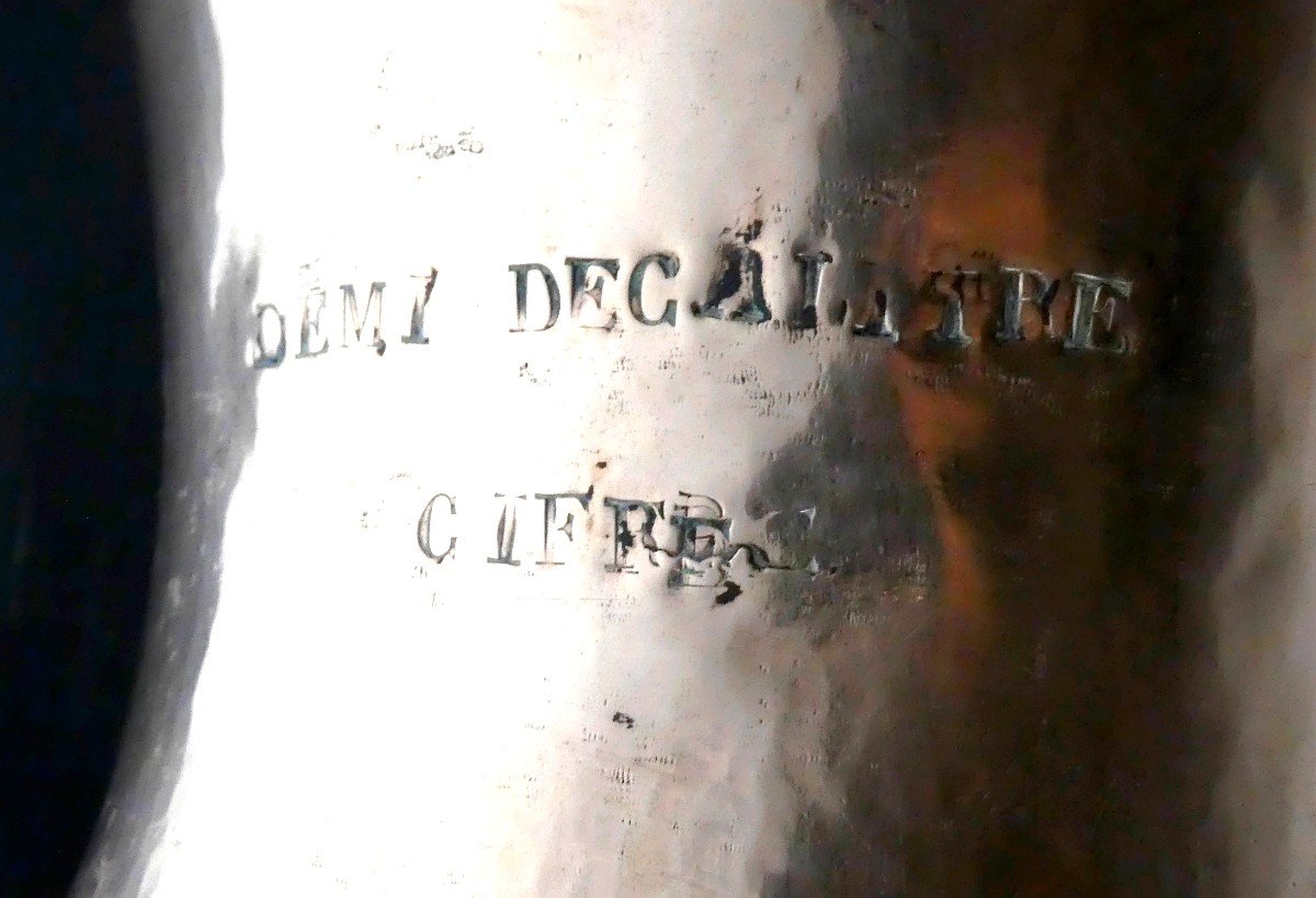 Copper Measure From Winemaker Mr. Cifre, Half-decalitre, Circa 1840, Nice Shape-photo-1