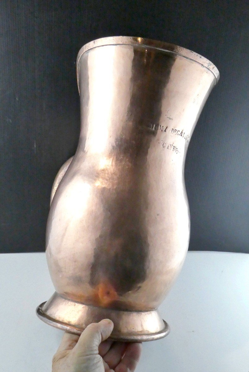 Copper Measure From Winemaker Mr. Cifre, Half-decalitre, Circa 1840, Nice Shape-photo-2