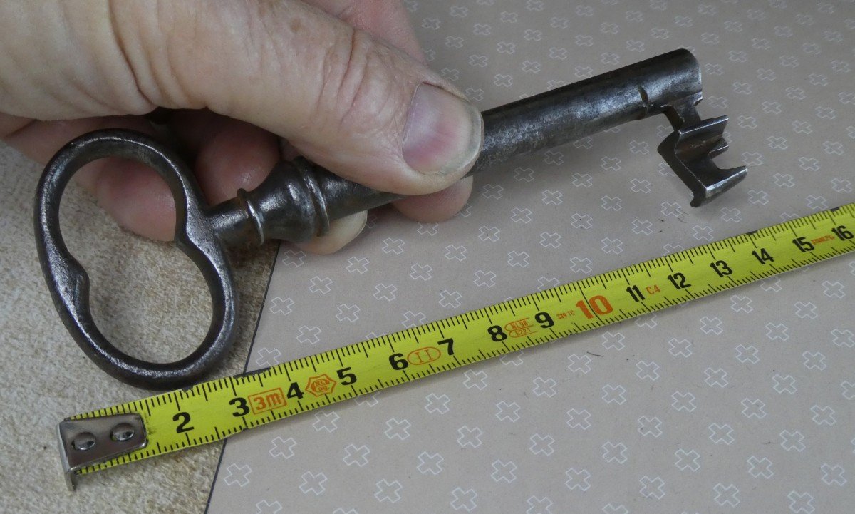 Large French Wrought Iron Lock, Directoire Period, 42cm-photo-2