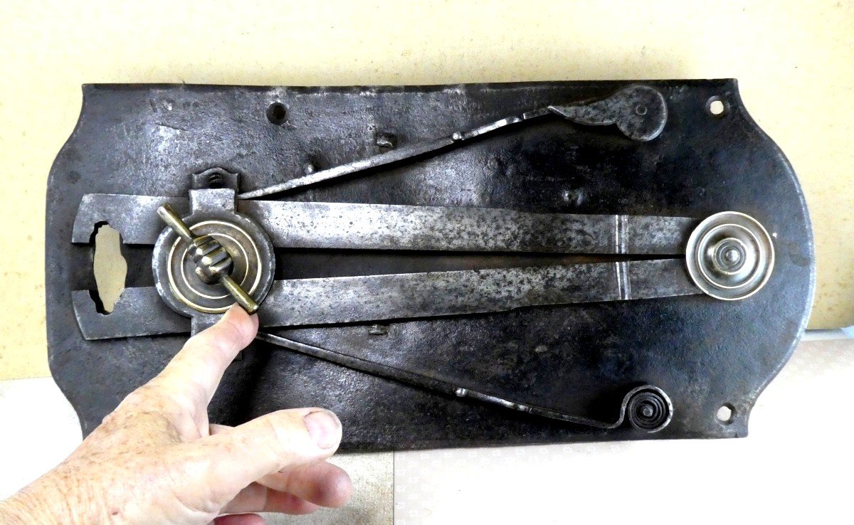 Large French Wrought Iron Lock, Directoire Period, 42cm