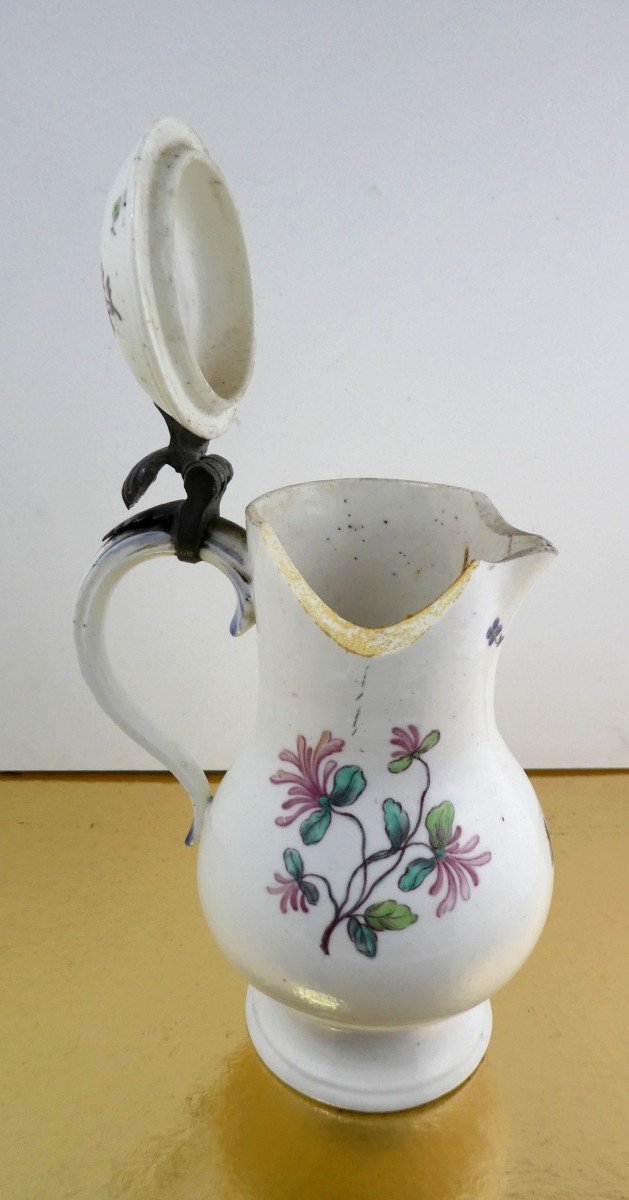 Chantilly, 18th, Soft Porcelain Discovery Pitcher, To Restore-photo-2