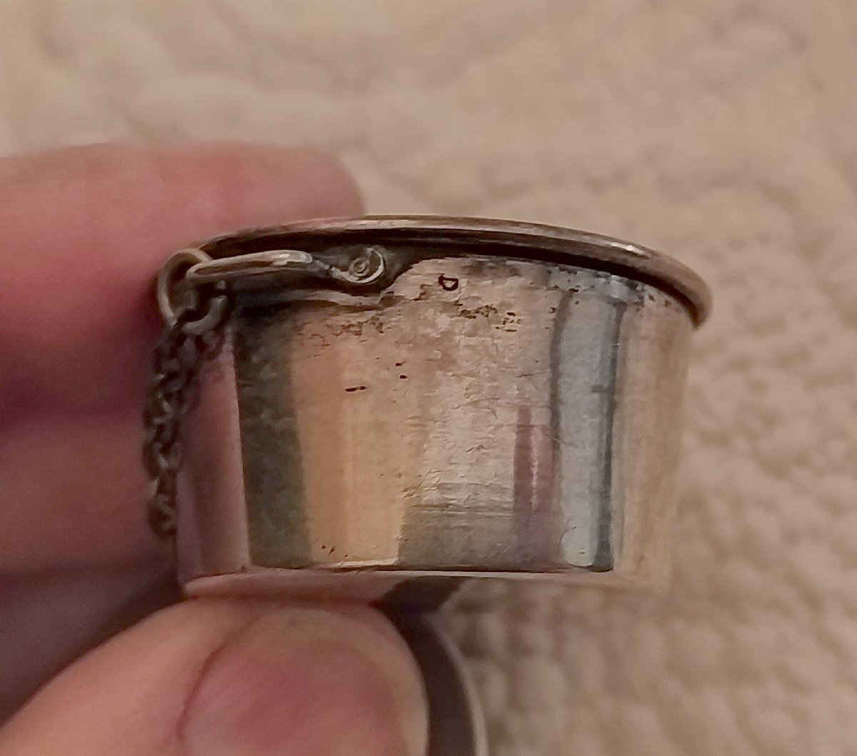 Râpe à Muscade Argent, Mini Gamelle En Trompe l'œil, Rare, 19e Siècle-photo-4