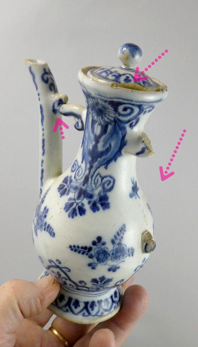 Delft, Pieter Kocks, Circa 1700, Cruet Holder, Covered, To Restore-photo-4