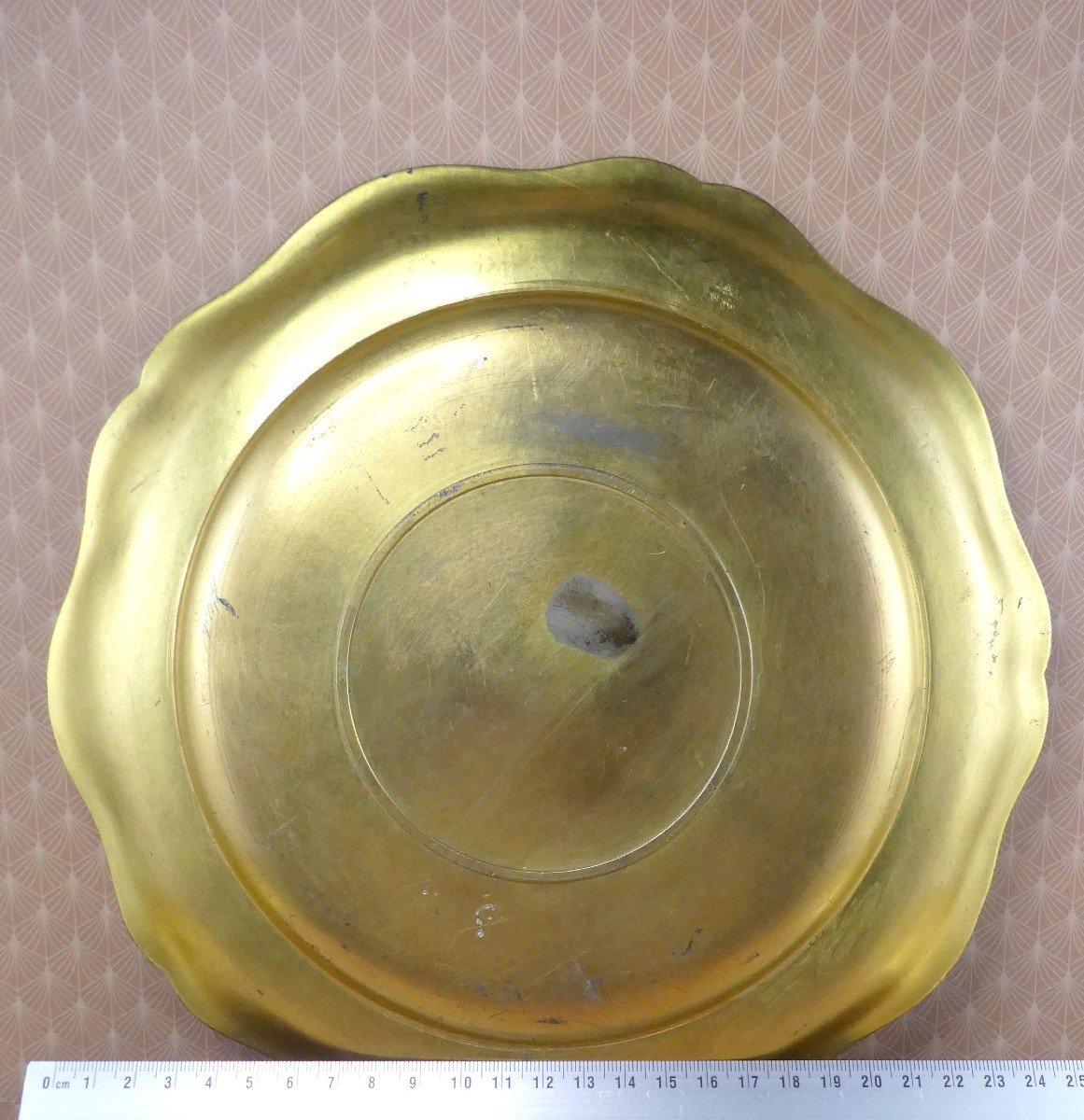 Etain d'Or, Assiette Royale Par Jules Brateau, Qualité Musée-photo-3