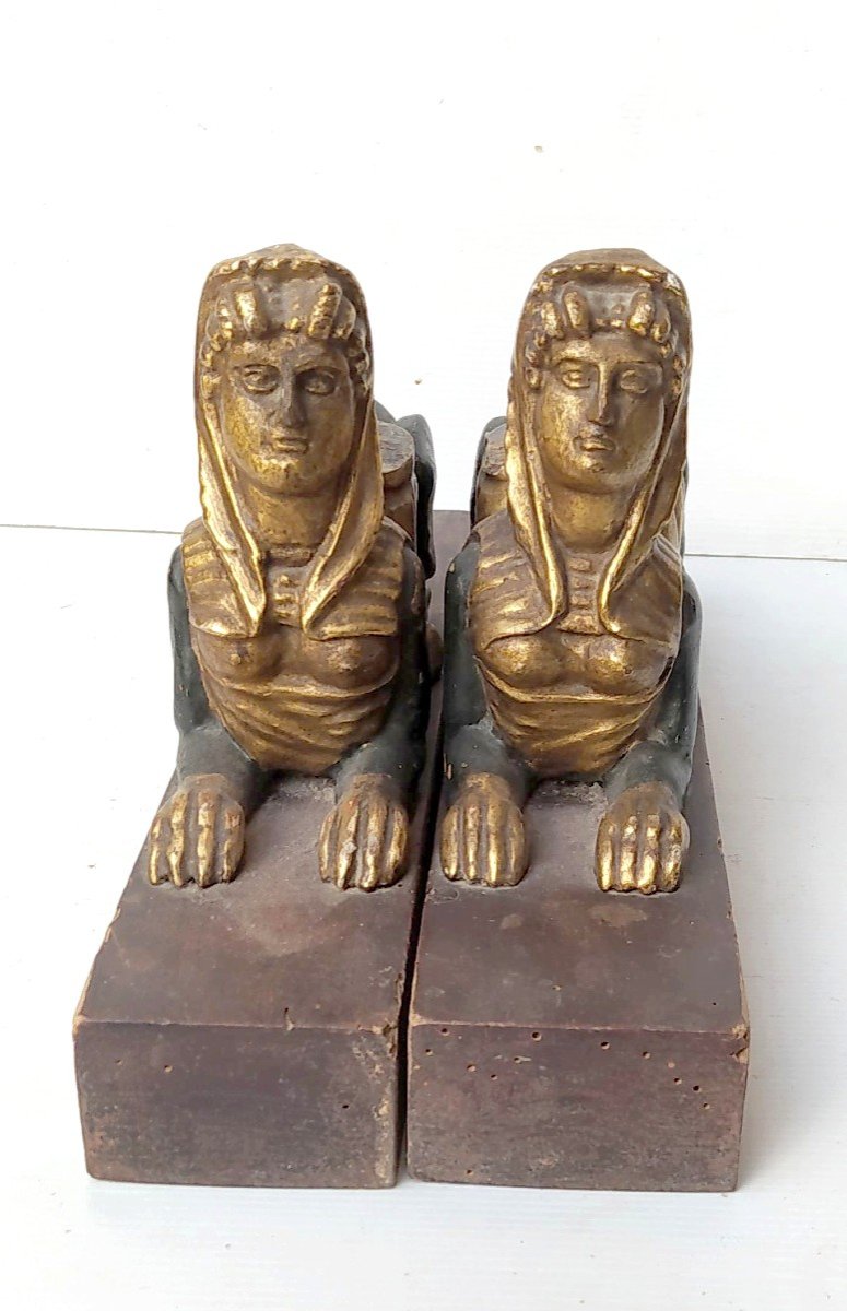 Goldleaf Wood Sphinxes, Empire Furniture Feet, Early 19th-photo-4