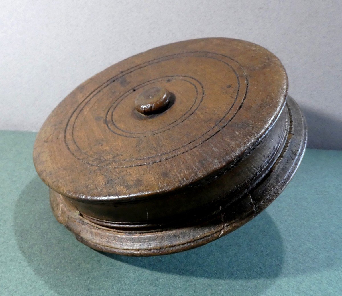 French Treen: 5 Compartments Spice Box , Woodturning, 18th Century-photo-4