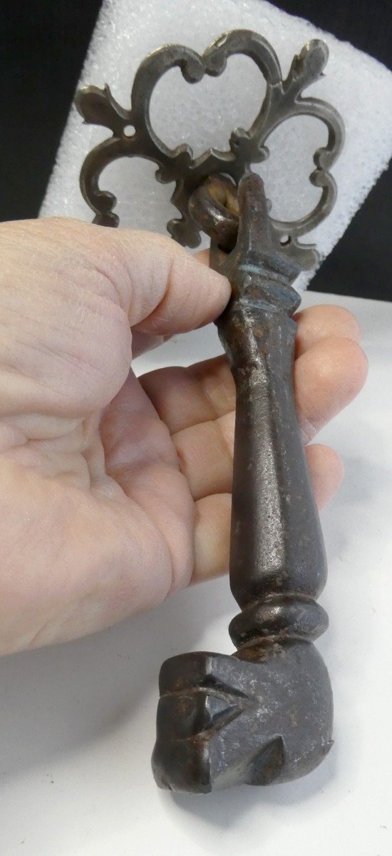Marteau De Porte Forgé, 17e Siècle, Heurtoir Tête De Chien, Auvergne