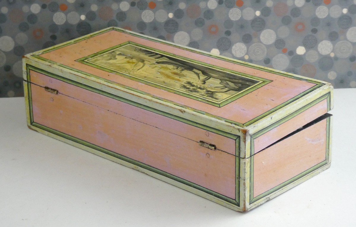 Coffret De Spa, Bois Peint, époque  Directoire / 1800, Aux Fraîches Couleurs-photo-3