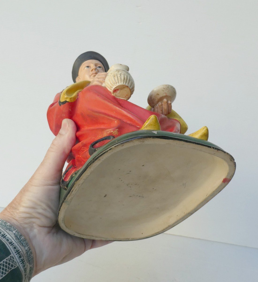 Mandarin Terracotta, Polychromy, Circa 1850, Cigar Holder-photo-3