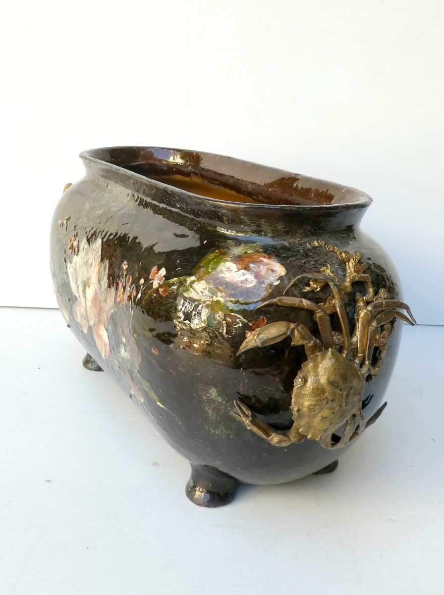 Japonisme, Planter With Currycombs, Dammouse And Haviland, Circa 1880-photo-2