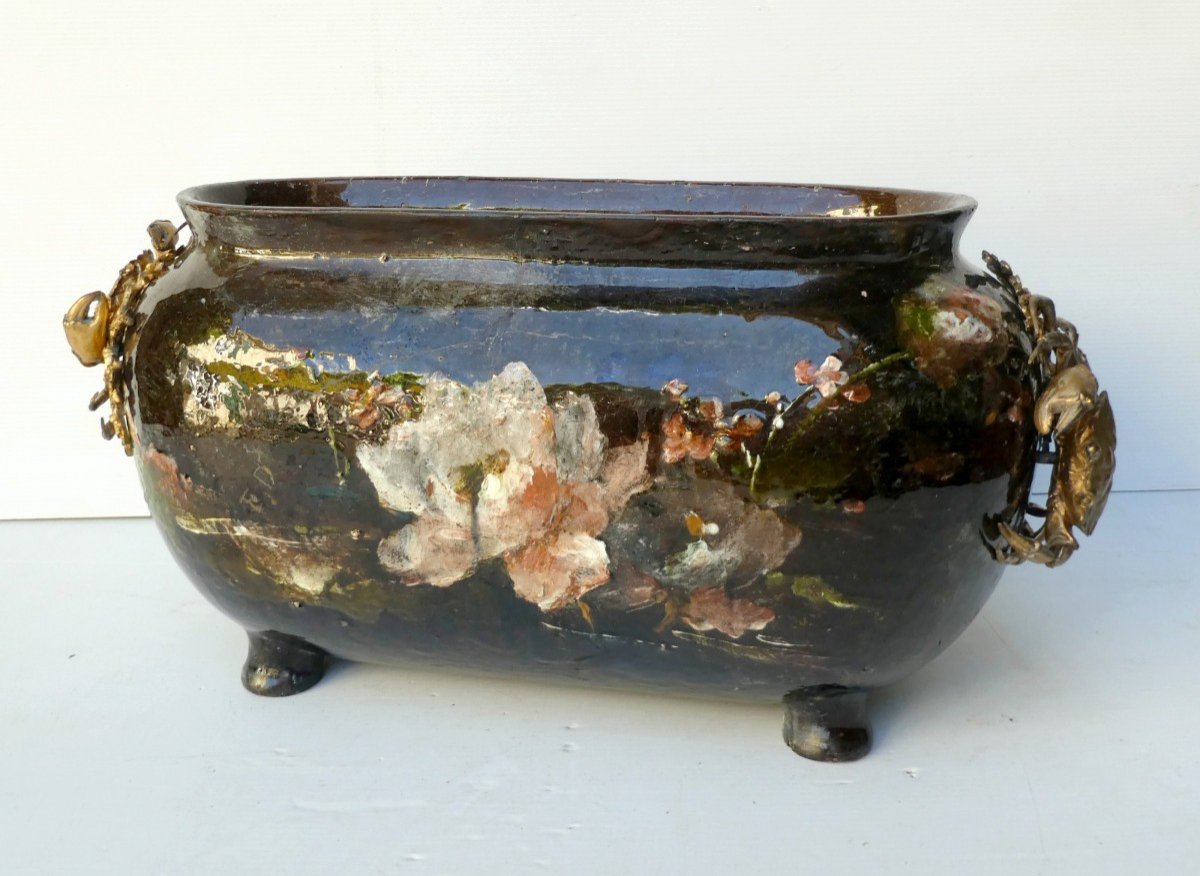 Japonisme, Planter With Currycombs, Dammouse And Haviland, Circa 1880