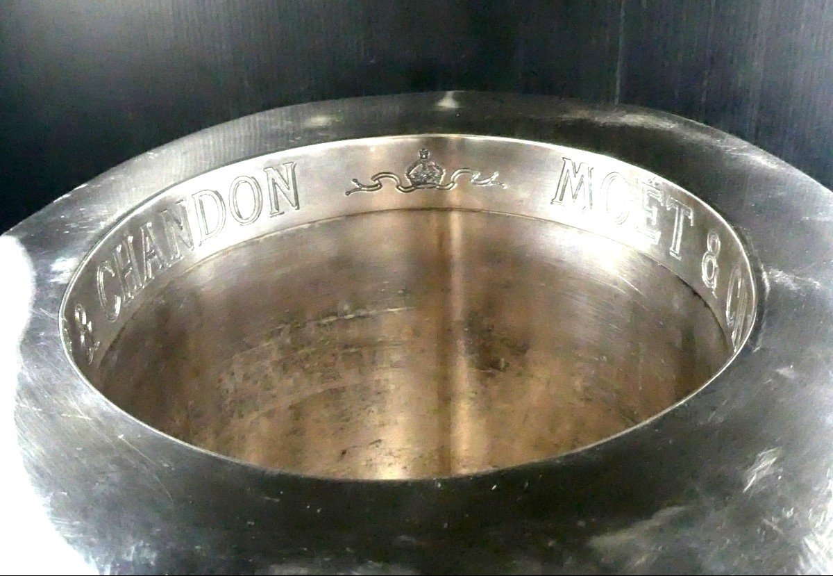 Prestigieux Seau à Champagne De Présent, Moët , Château De Saran, 1990 Orfèvre Asprey-photo-2