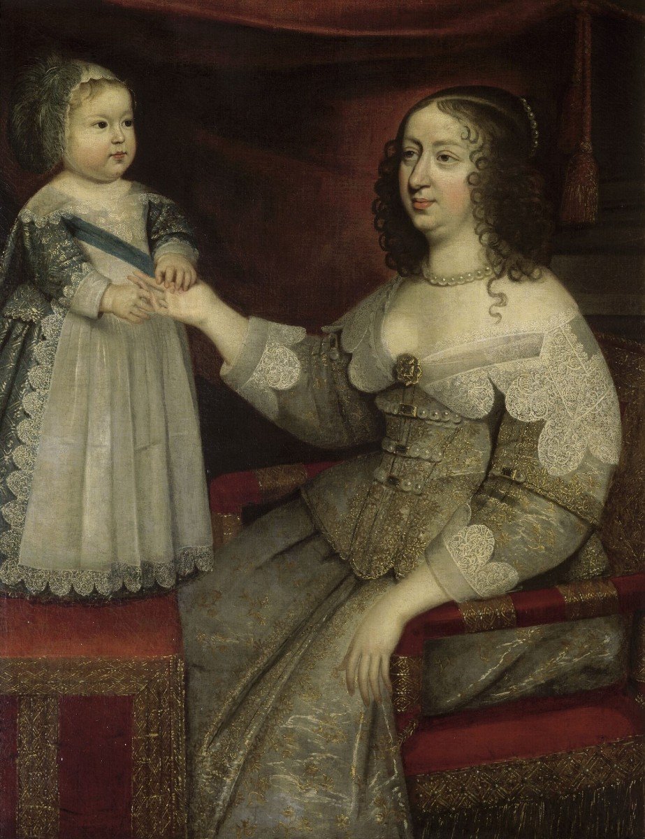 Musée : Portrait D’époque, La Reine Anne, Vers 1620, Cuivre, état De Découverte-photo-3