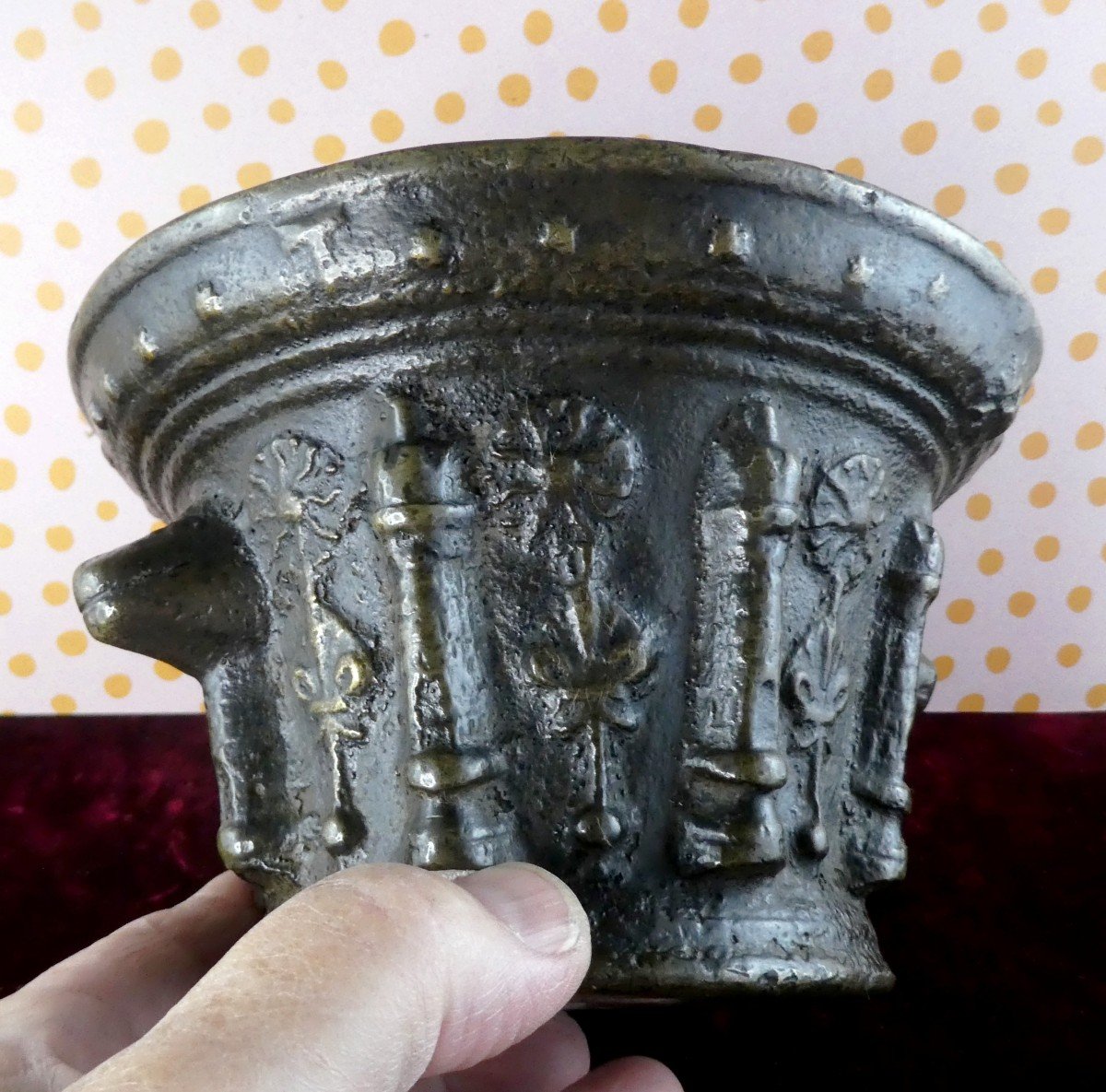 Mortier D’apothicaire Bronze à Poignées, Début Du 17e Forez-photo-3