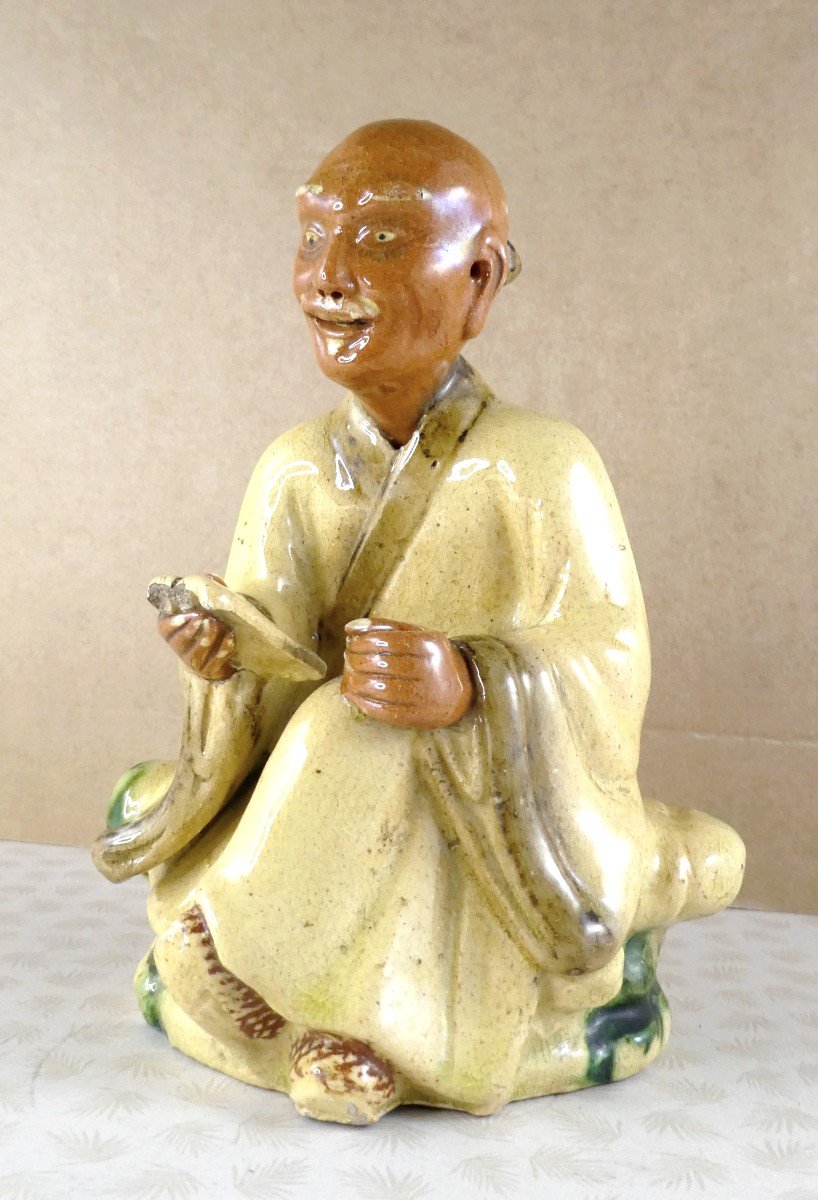 Glazed Terracotta China, 19th Century: Seated Scholar
