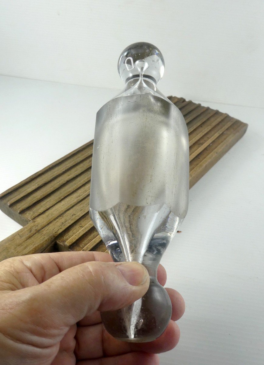 Pharmacie 19e : Rouleau à Poudres, Verre Soufflé, Bel Instrument D’officine -photo-1