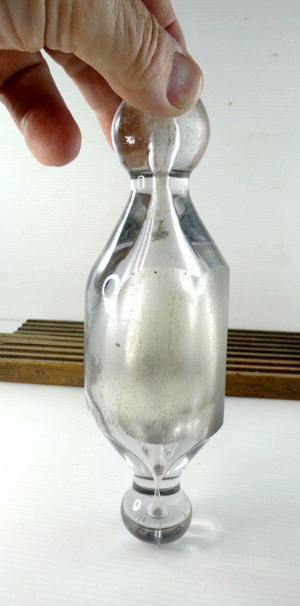 Pharmacie 19e : Rouleau à Poudres, Verre Soufflé, Bel Instrument D’officine 