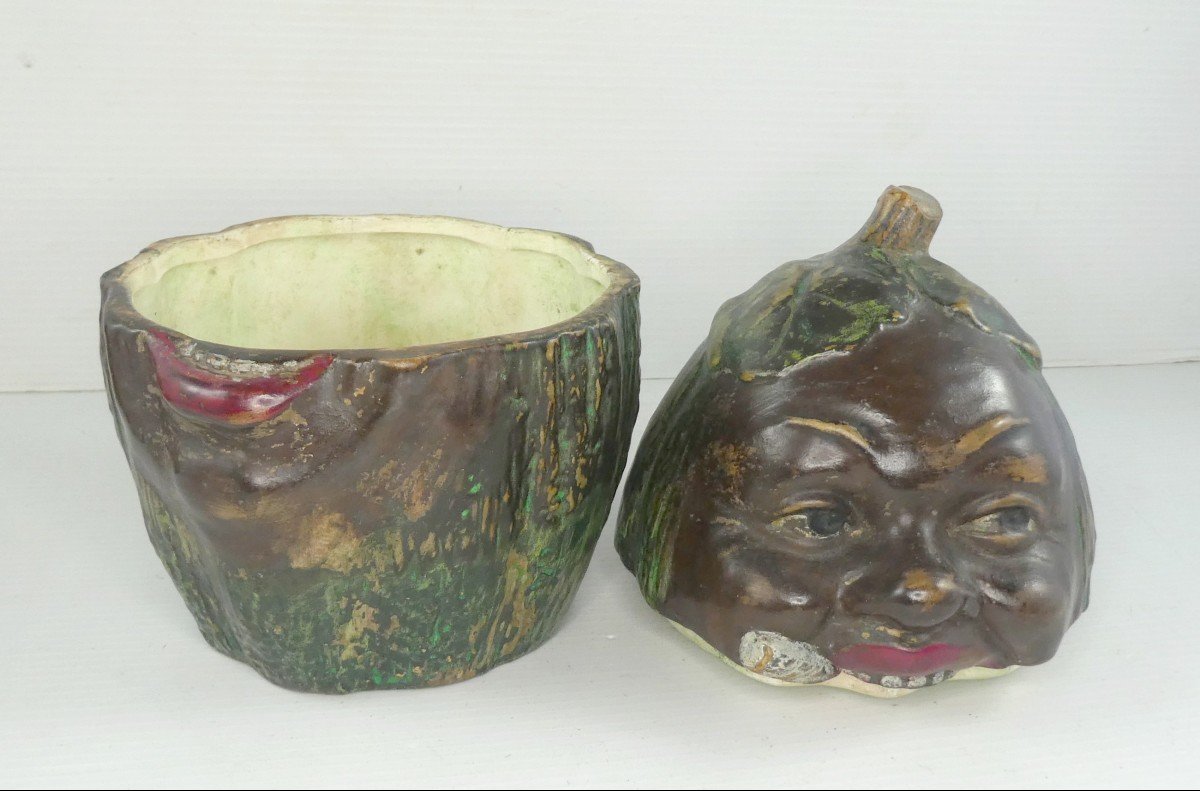 Humidor Smiling Squash, Bb Tobacco Jar, Austria, Late 19th Century-photo-1