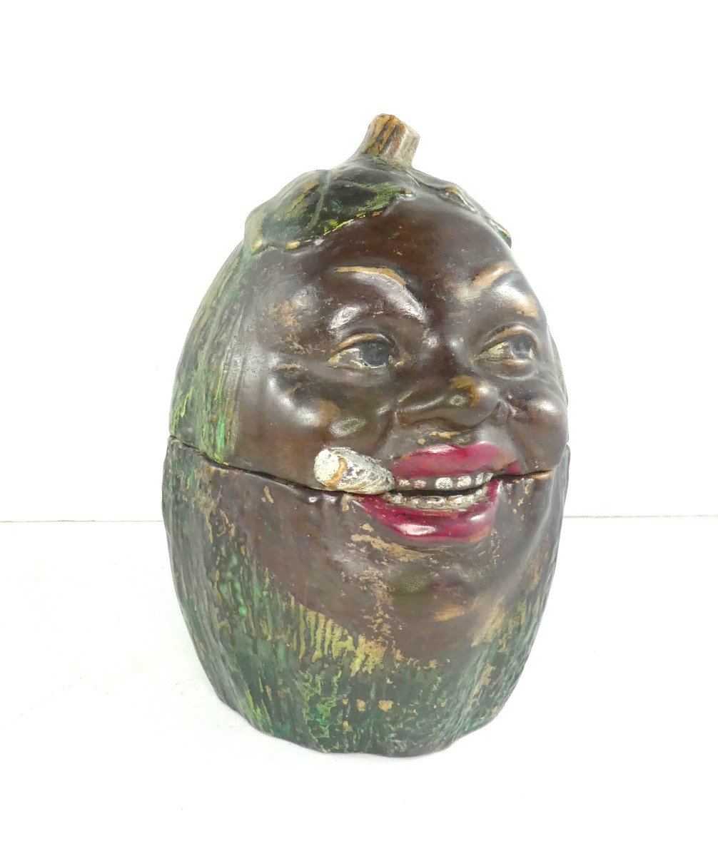 Humidor Smiling Squash, Bb Tobacco Jar, Austria, Late 19th Century
