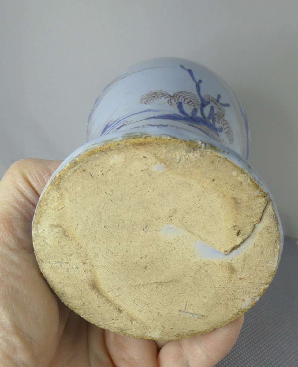 Belle Bouteille Faïence De Nevers, 17e Siècle, En Bel état-photo-1