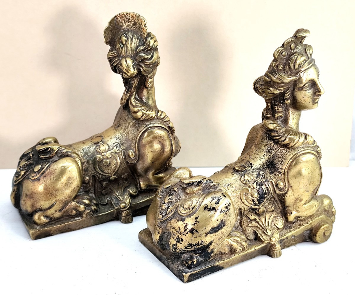 Trouvaille : deux Sphinges bronze d'époque Louis XIV , Grand Siècle -photo-3