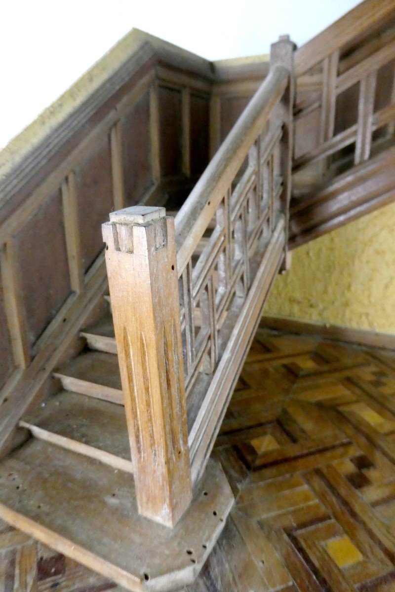 Staircase Model, Versailles Parquet, Inlaid, Circa 1930 -photo-1