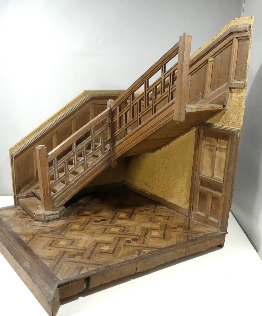 Staircase Model, Versailles Parquet, Inlaid, Circa 1930 -photo-3