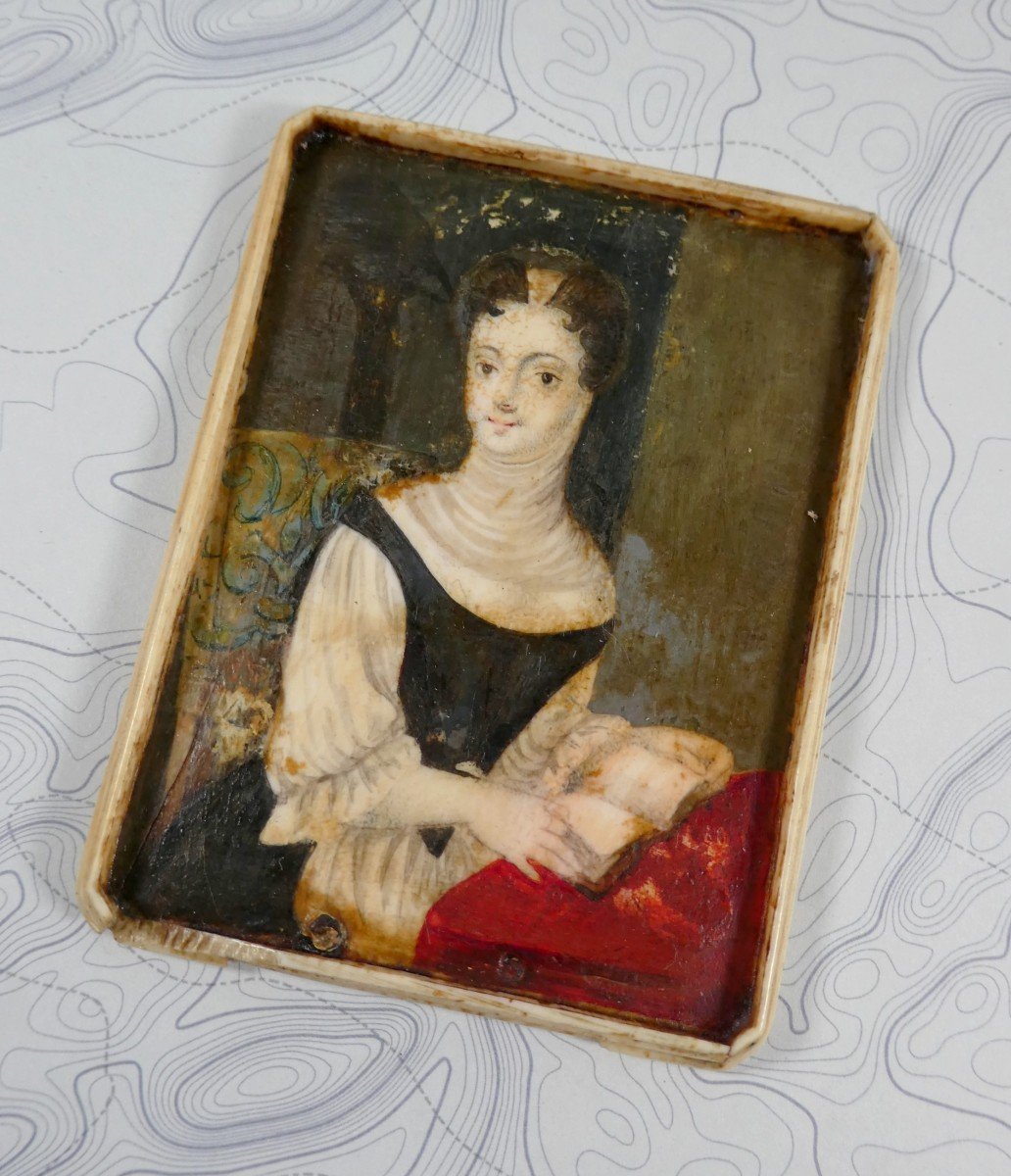 Early 17th Century Miniature, Great Lady Hidden Under  Cover