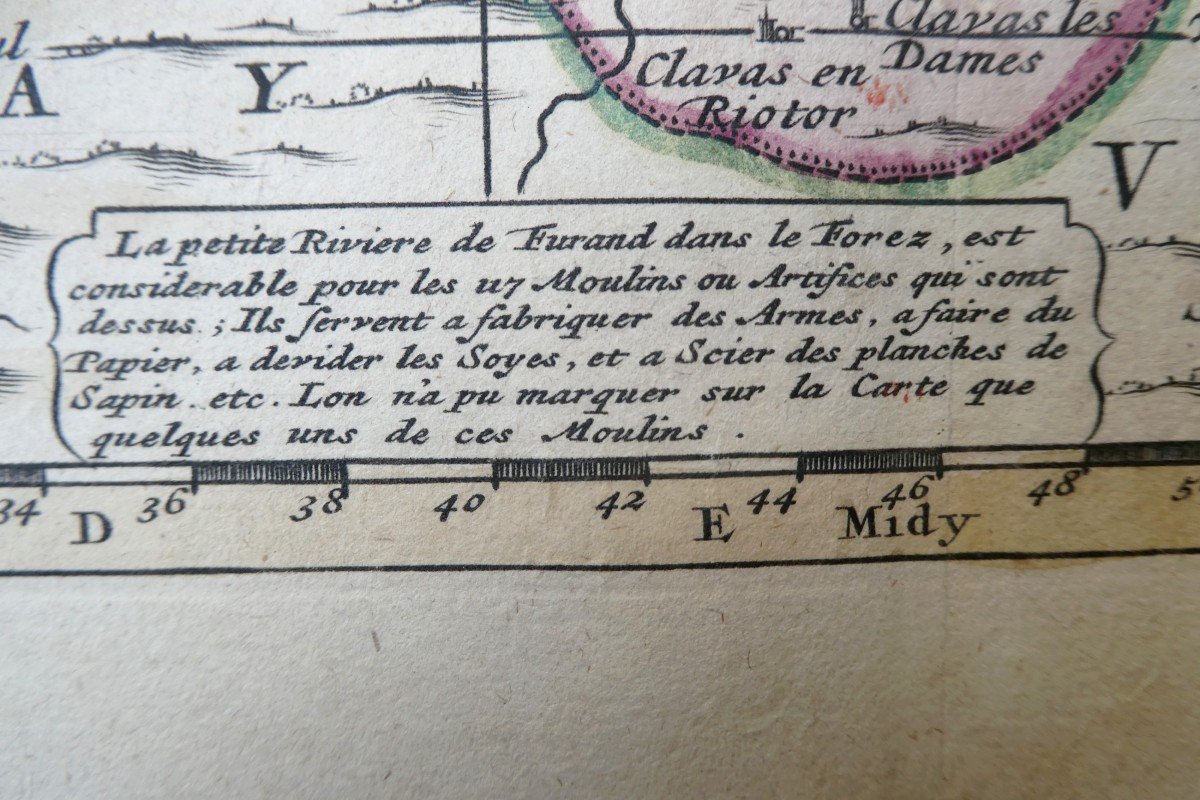 Le Gouvernement General Du Lyonnois, Belle Carte Aquarellée Et Détaillée, Vers 1730-photo-4