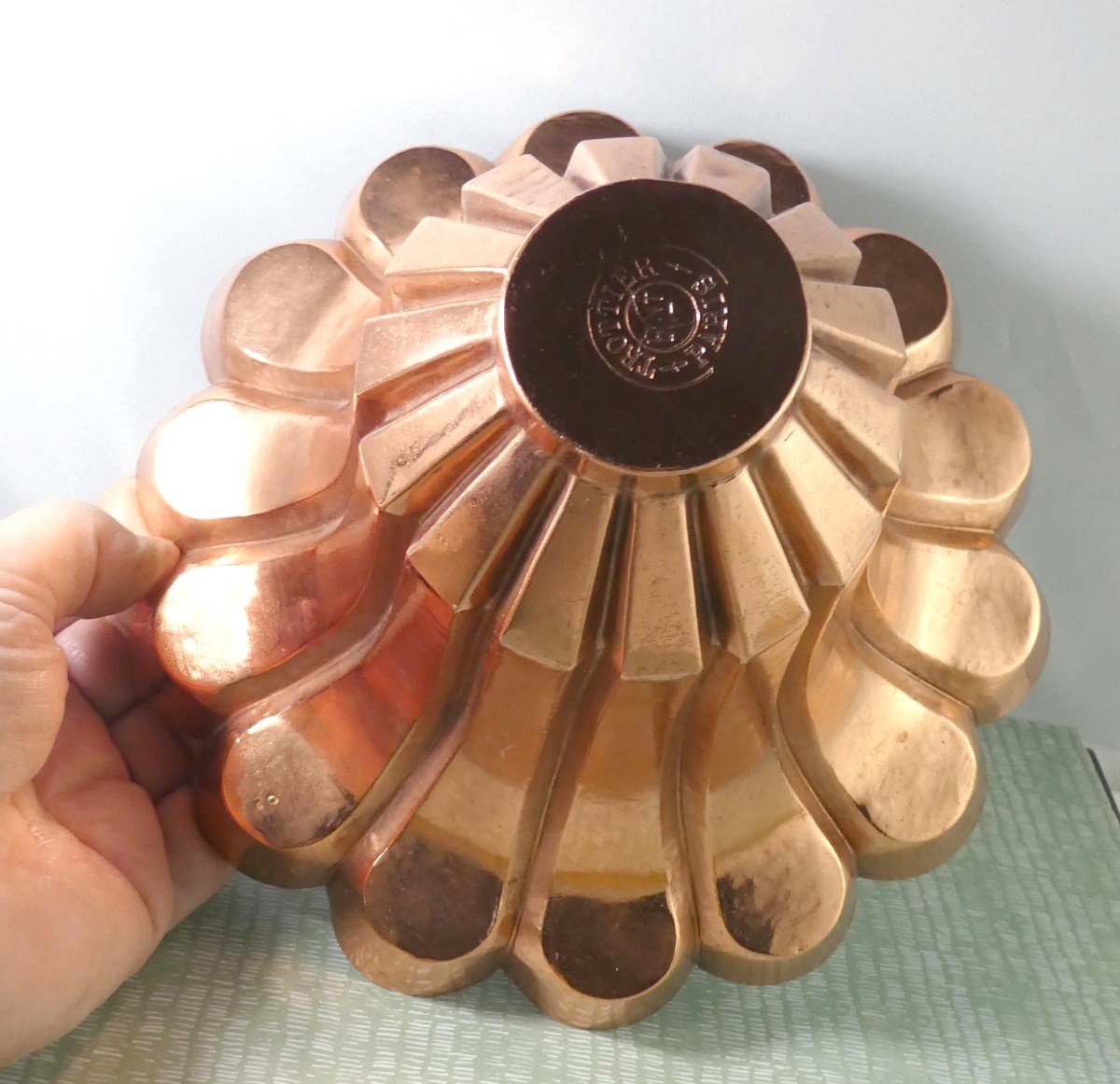 Collection: Trottier Copper Top Mold, Corolle Shape, Good Condition, 19th Century-photo-2