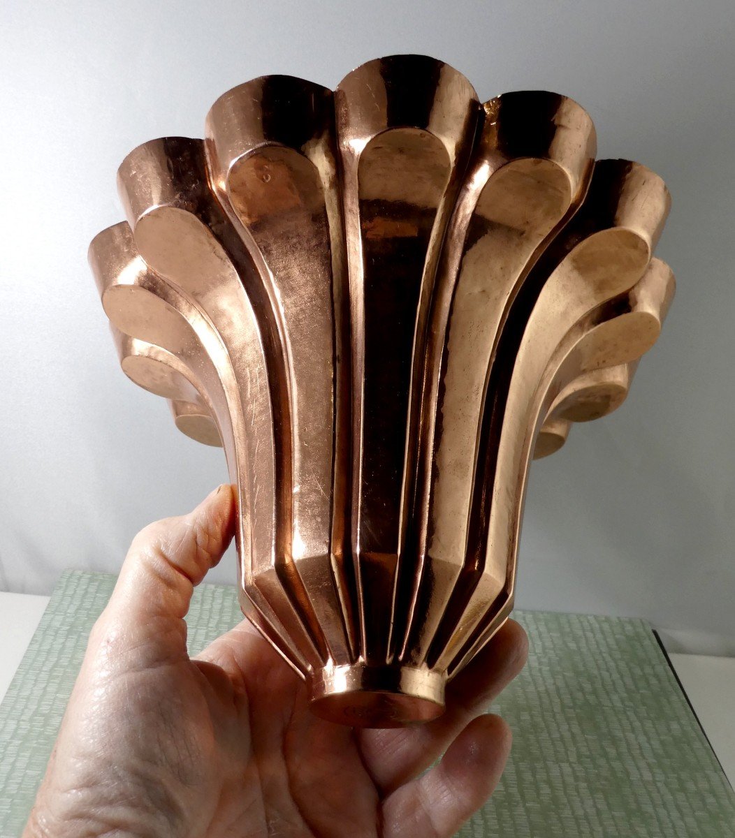Collection : Haut Moule Cuivre Trottier, Forme Corolle Bel état, 19e Siècle-photo-2