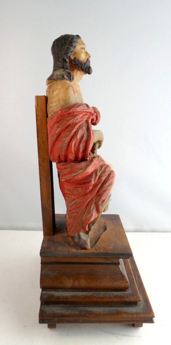 Poignant Ecce Homo, Albâtre Polychrome, Italie Du Sud, 18es, état De Découverte  -photo-1