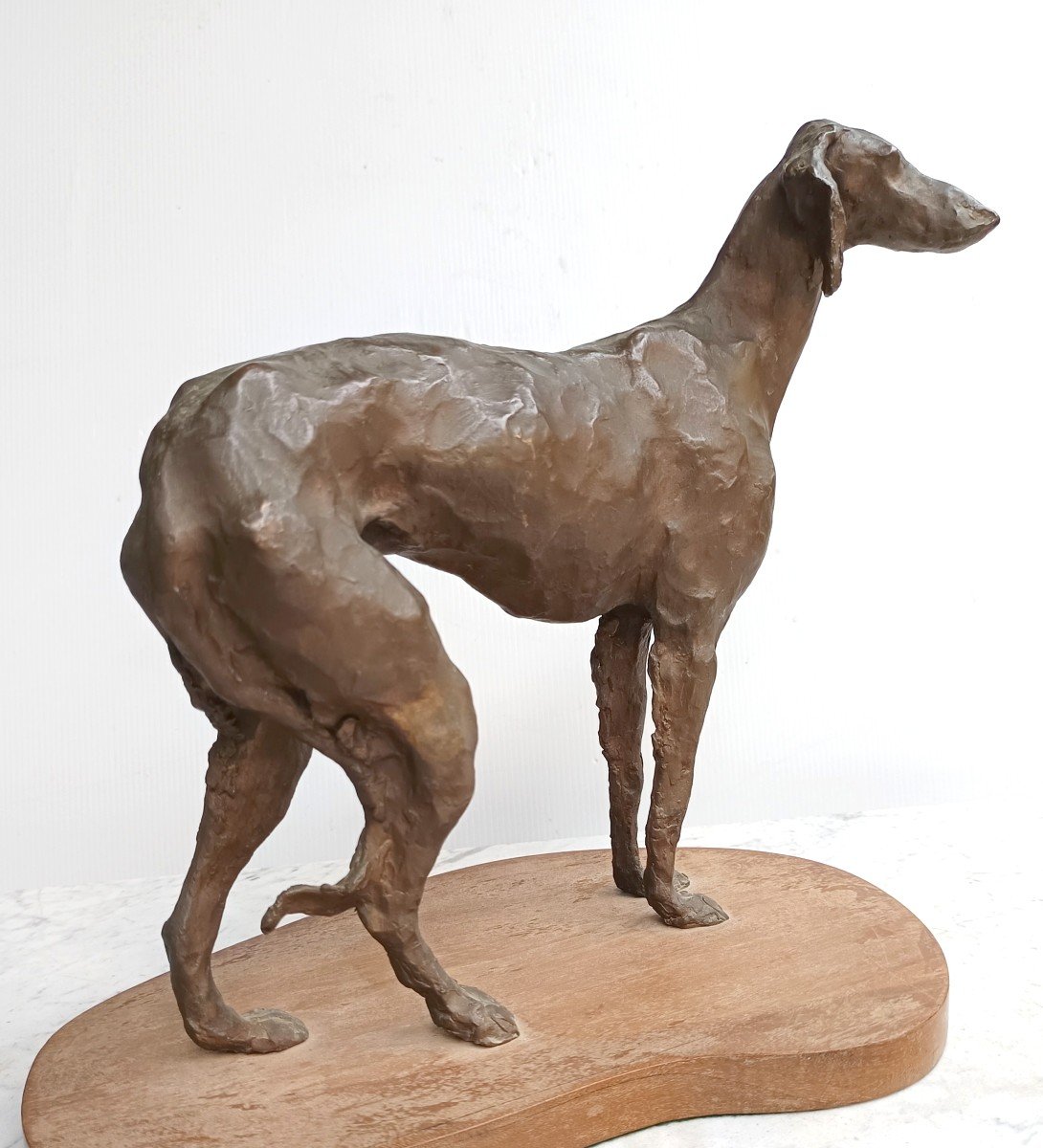 Two Large Bronze Greyhounds, Contemporary Sculpture, 2/10, Lissa Borkowski-photo-4