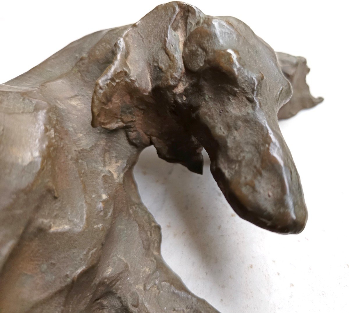 Two Large Bronze Greyhounds, Contemporary Sculpture, 2/10, Lissa Borkowski-photo-1