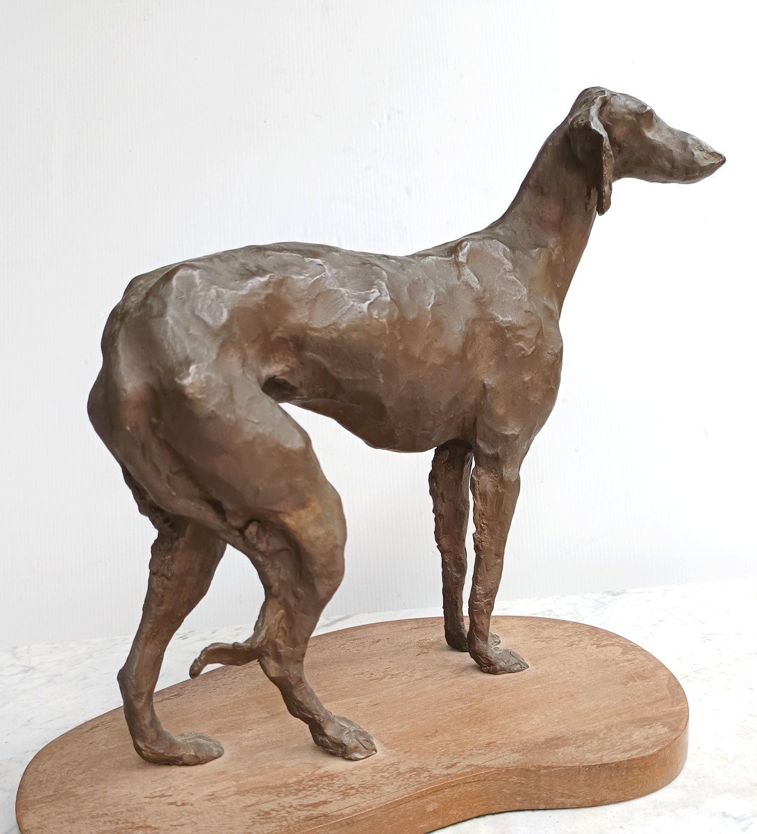 Two Large Bronze Greyhounds, Contemporary Sculpture, 2/10, Lissa Borkowski-photo-2