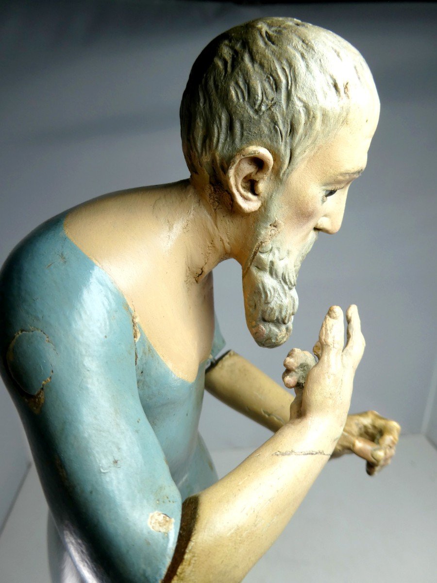 Saint Homme Articulé, Bois Peint Et Sculpté, Capipote Catalan D’origine, -photo-1