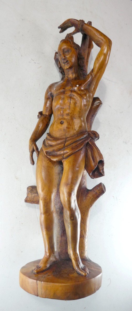 St Sébastien , Buis Sculpté , Maniérisme 16e Siècle-photo-2